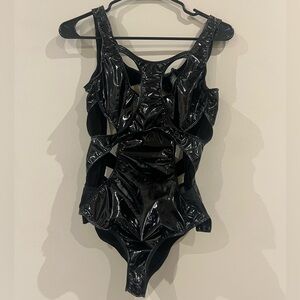 Black Cutout One-Piece Bodysuit